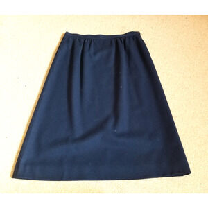 VINTAGE 90's Womens Skirt-PENDLETON-navy wool lined gathered midi Classic-14